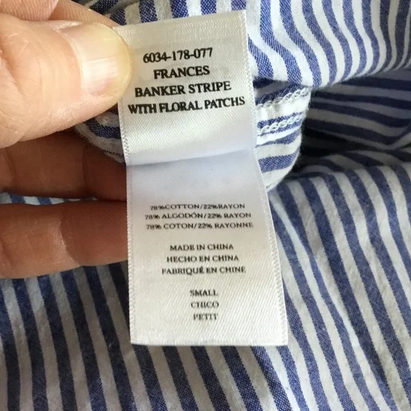 Rails Frances Baker Stripe Floral Embroidered Button Down Shirt - Picture 11 of 11